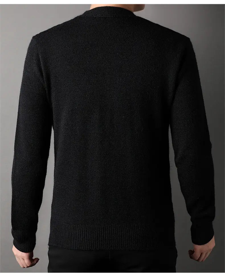 Knitted Cardigan Rhombus Loose Casual Sweater Coat Men