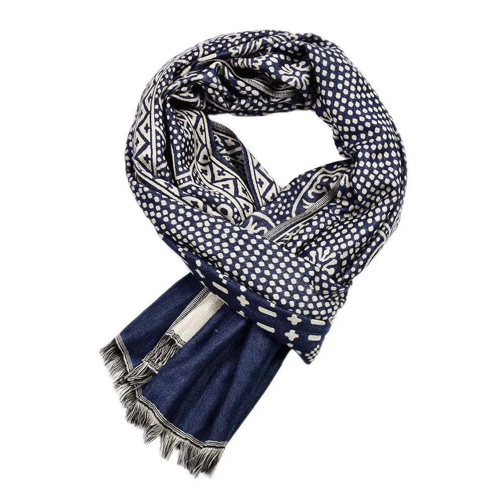 Cotton And Linen Yarn-dyed Scarf Short Beard Ethnic Style