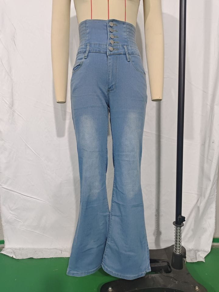 Women’s Stretch Button Denim Pants