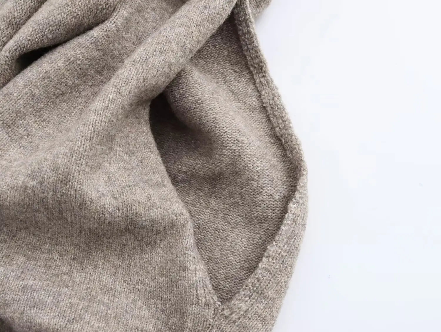 All-match Cloak Design Round Neck Knitted Coat