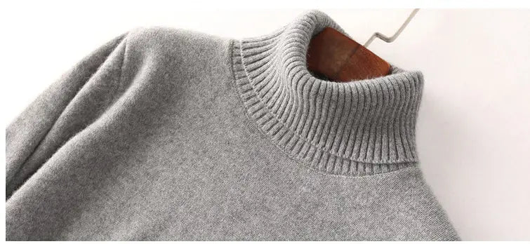 Men Autumn Winter High Neck Cashmere Sweater