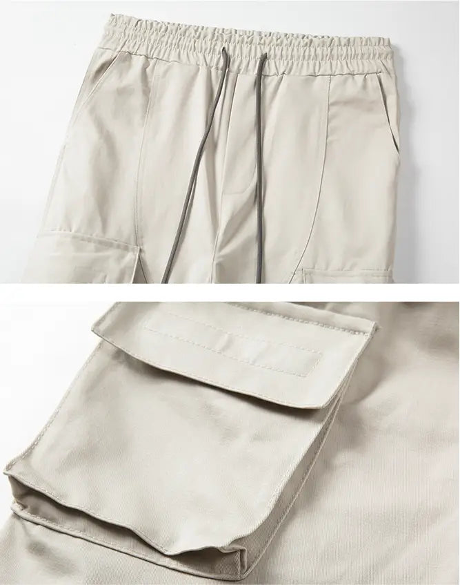Multi Pocket Retro Velcro Side Zipper Men’s Casual Pants