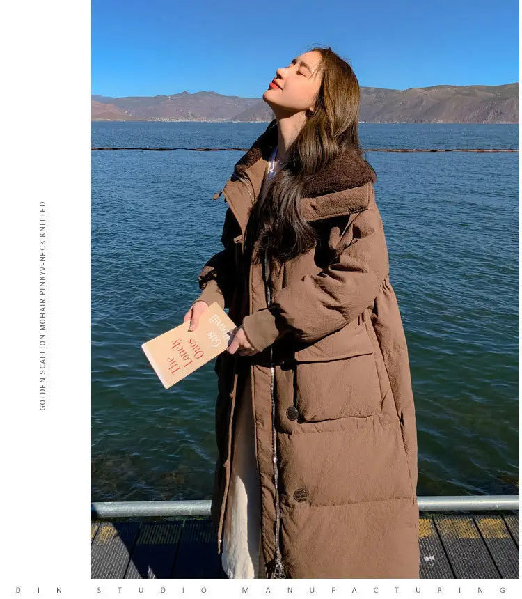 Below The Knee Korean Style Fashion Loose Cotton Coat