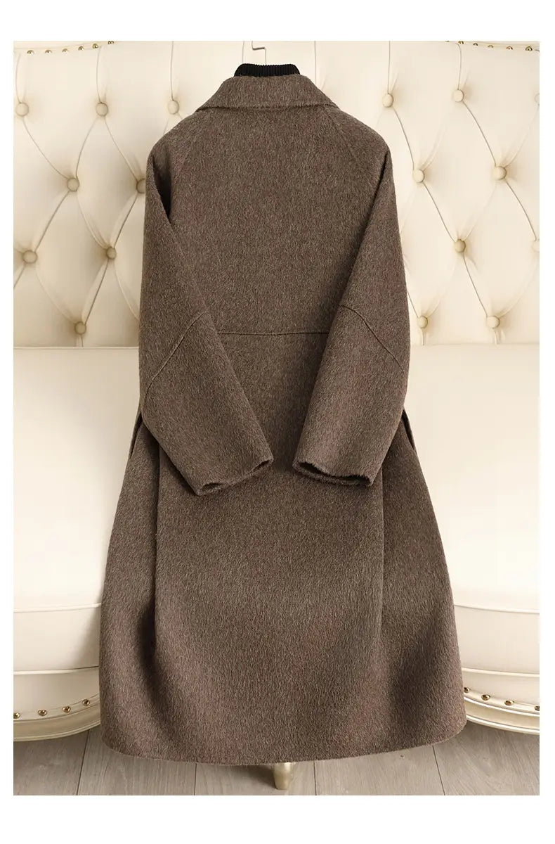Double-sided Wool Overcoat Women’s Mid-length Woolen Coat