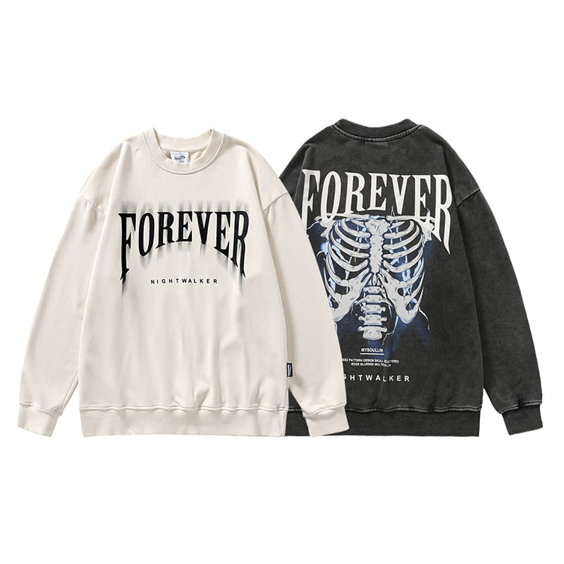 Wash Water Crewneck Hoodie Men’s Niche Retro Autumn Couple Top