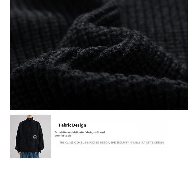 Men’s Turtleneck Half Zipper Thickening Thermal Sweater