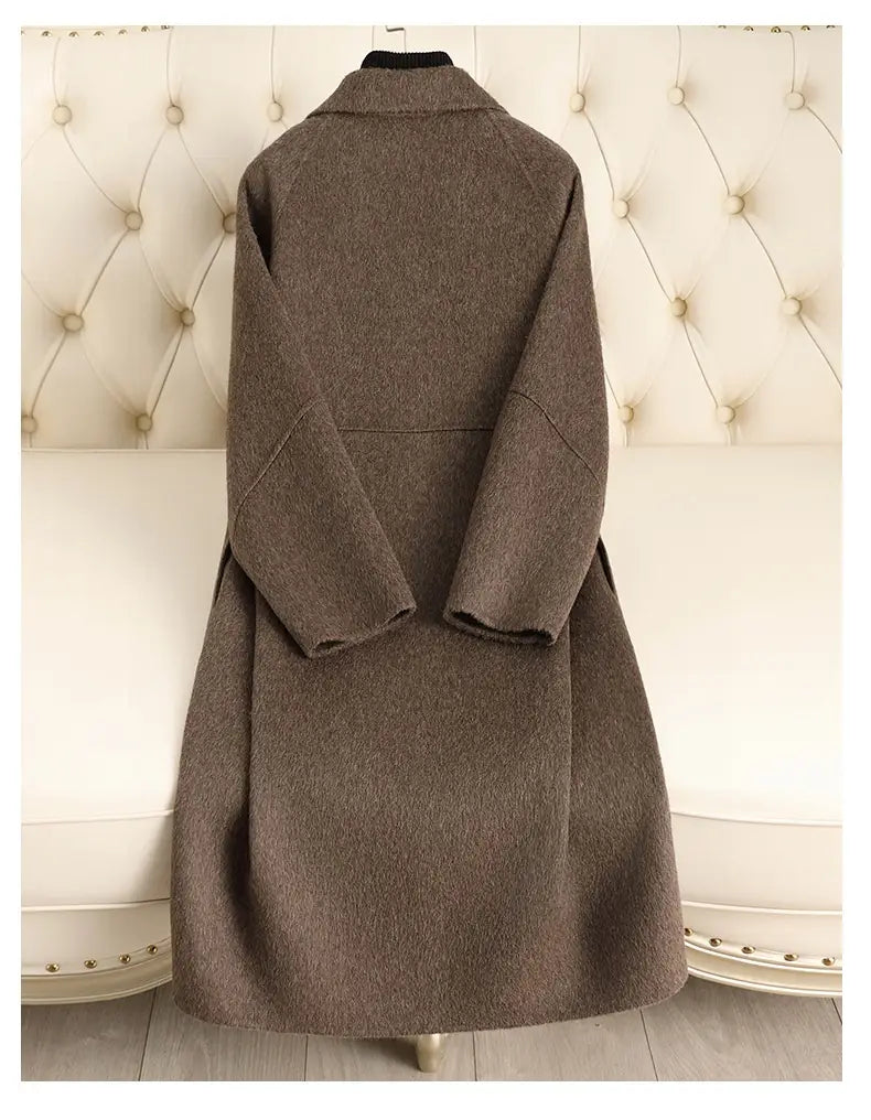 Double-sided Wool Overcoat Women’s Mid-length Woolen Coat