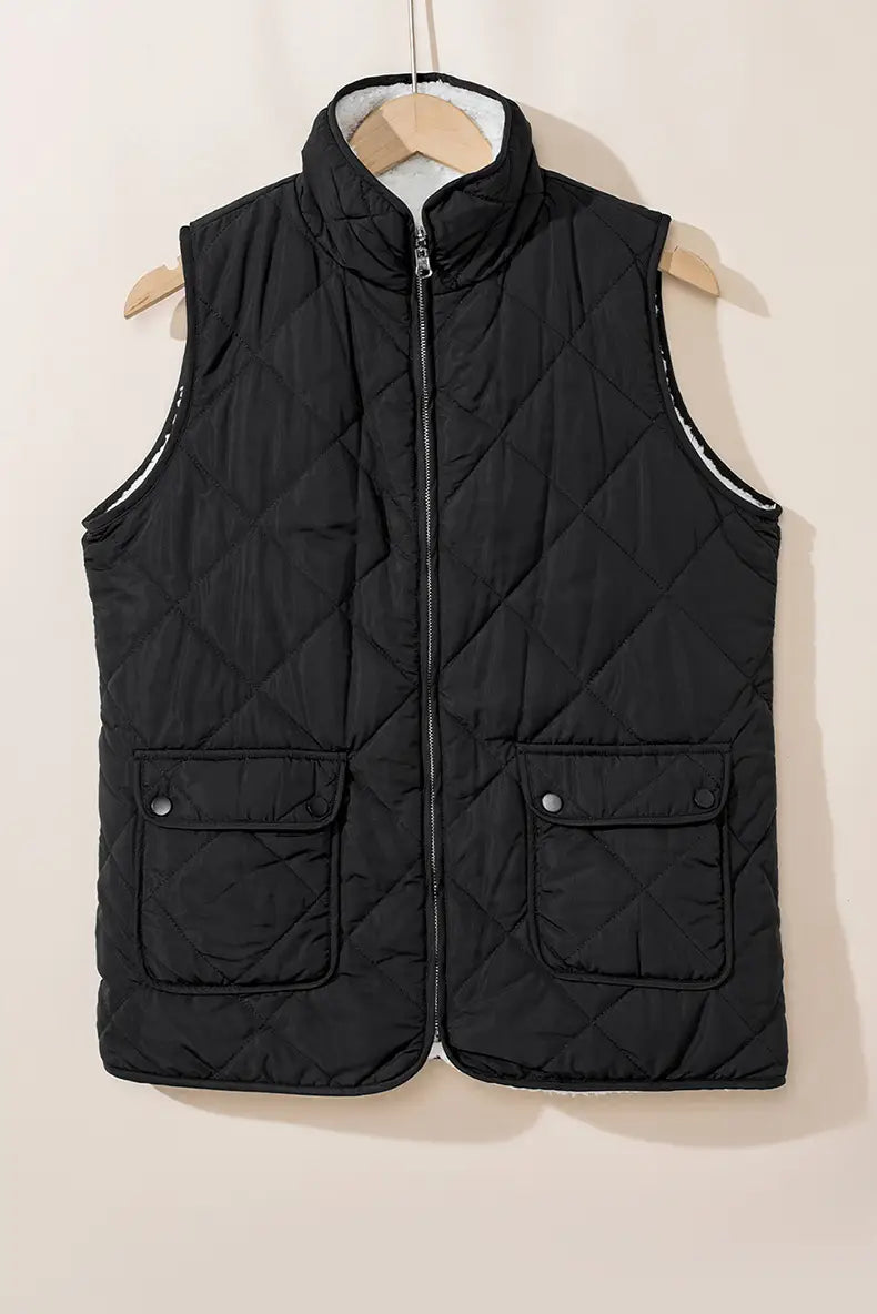 Fashion Pure Color Warm Keeping Double-sided Vest For Women