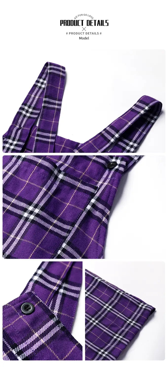 Plaid Spaghetti Straps Casual Jumpsuit Women’s Clothing