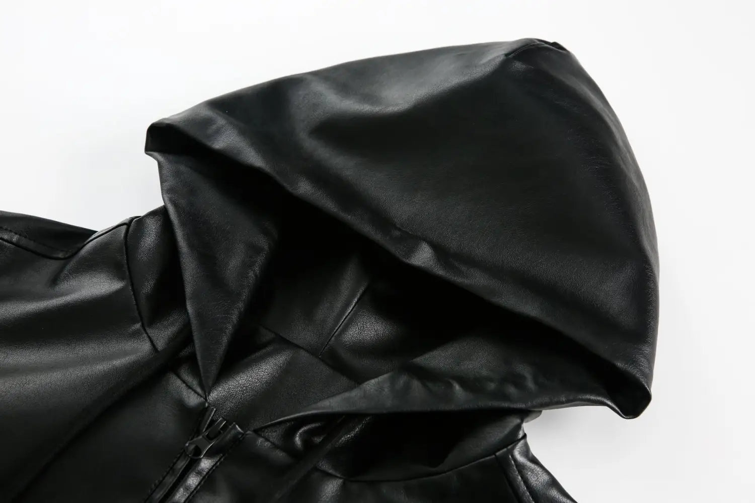 Men’s American-style Retro Simple Hooded Leather Coat Jacket