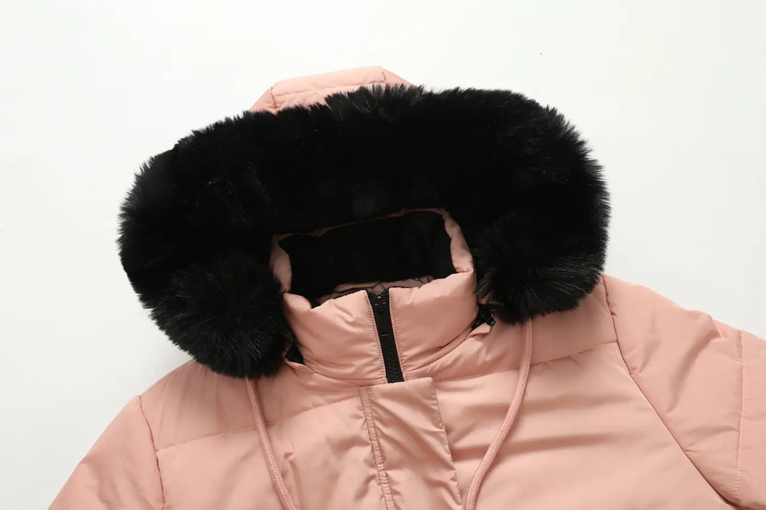 Women’s Cotton Jacket Drawstring Cinched Hoodie Fleece-lined Warm