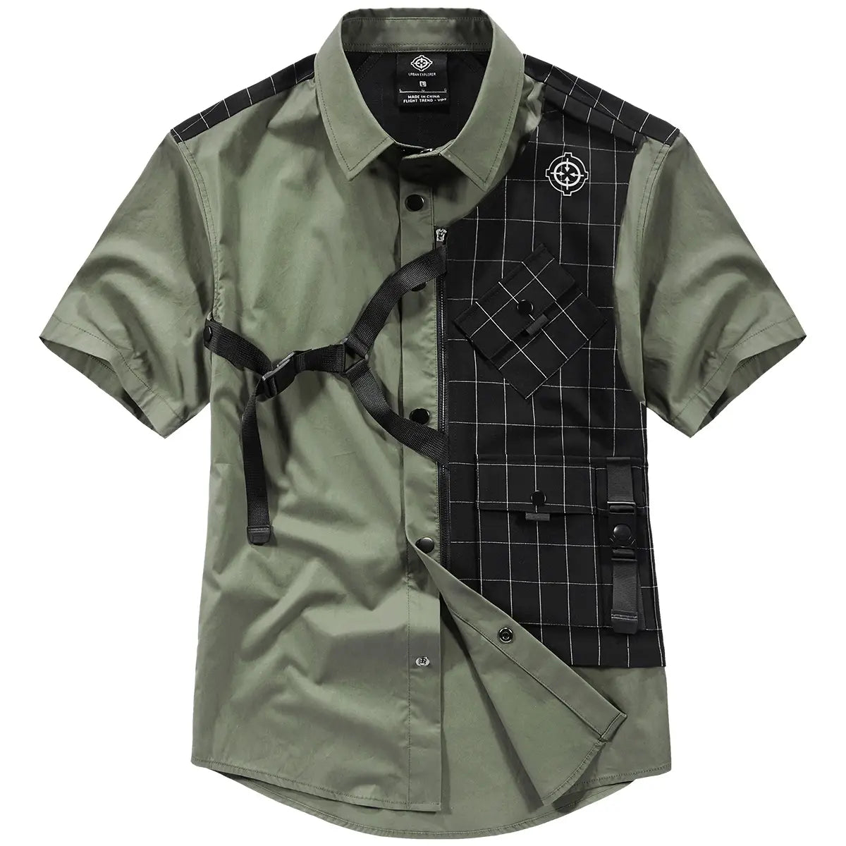 Men’s Fake Two Piece Loose Short Sleeve Shirt