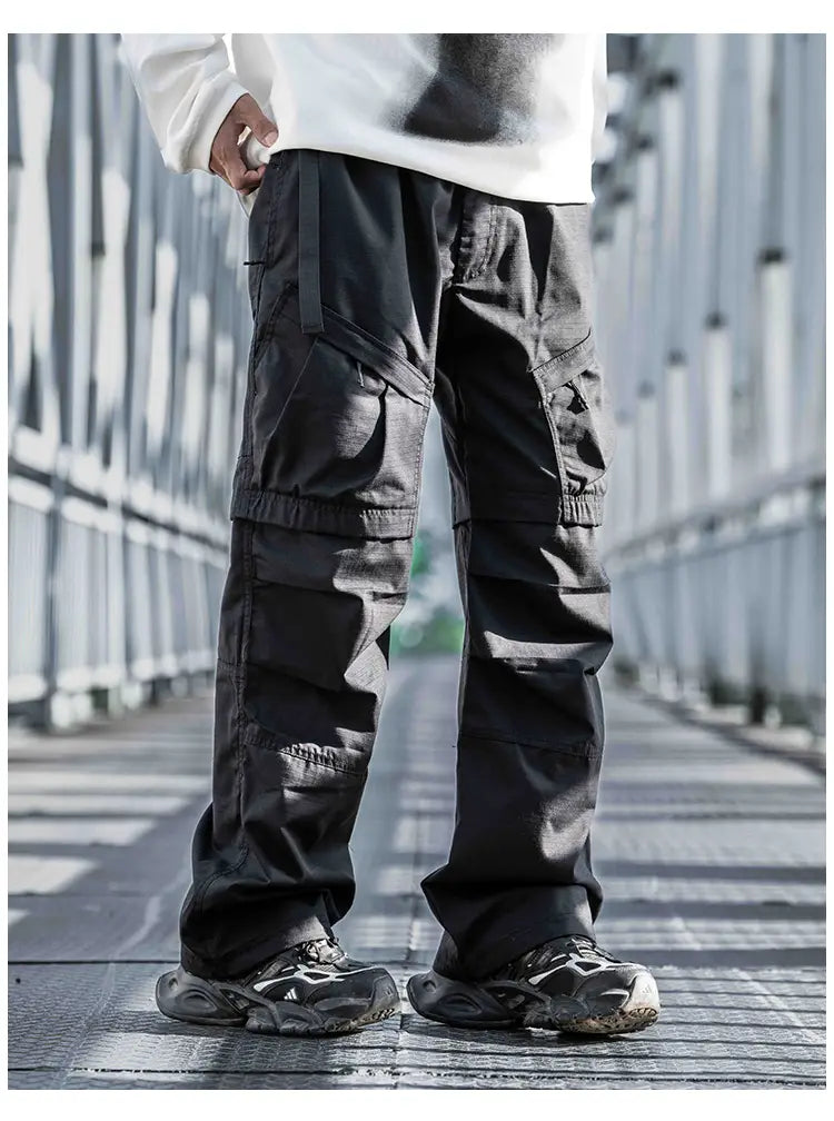 Straight Cargo Pants Men’s Multi-pocket Paratrooper Pants