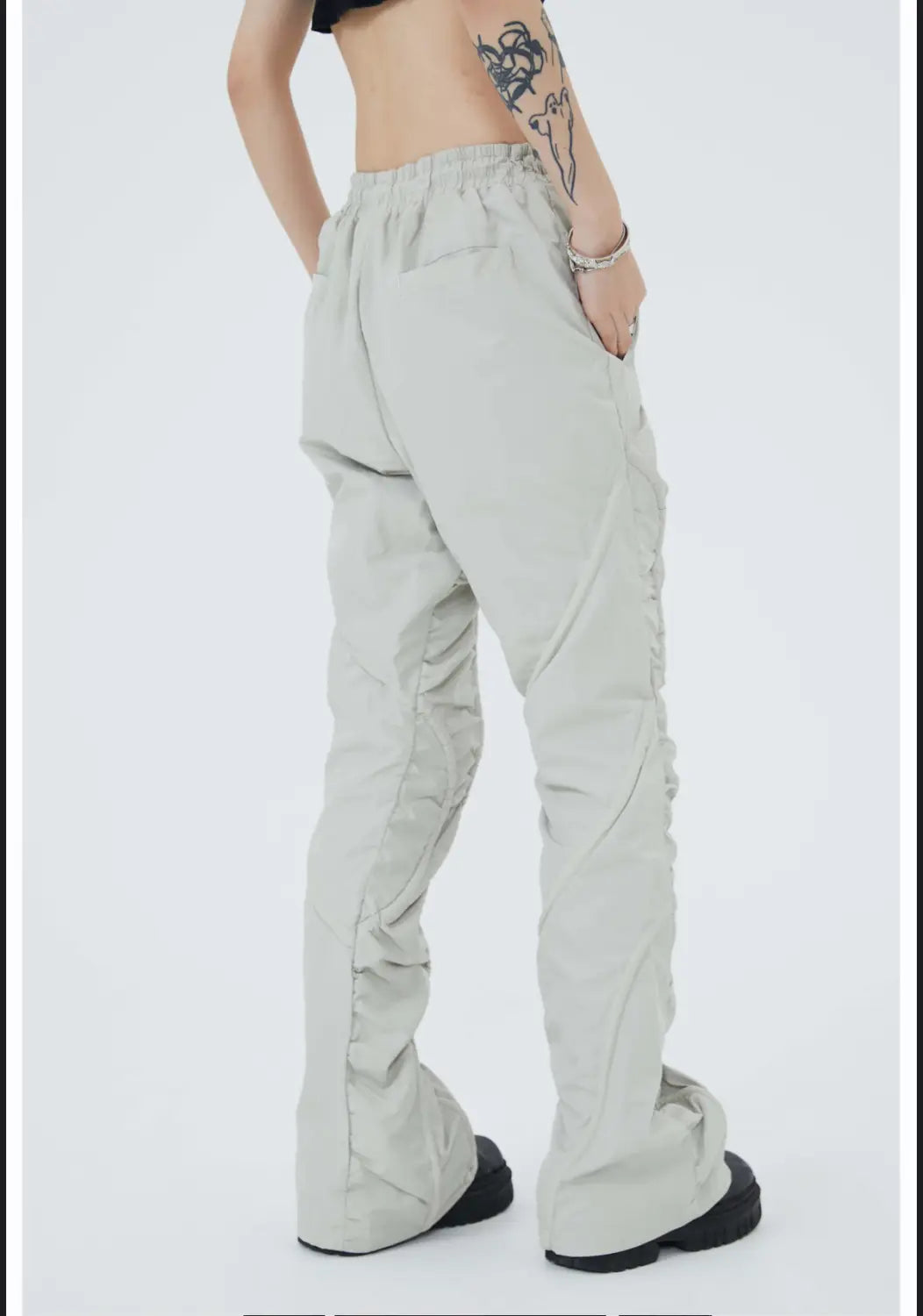 Men’s Pleated Straight Tube Loose Street High Street Sports Casual Pants