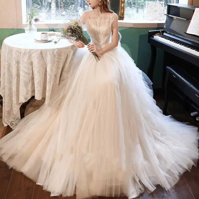 French Certificate Sen Style Bra Light Wedding Dress