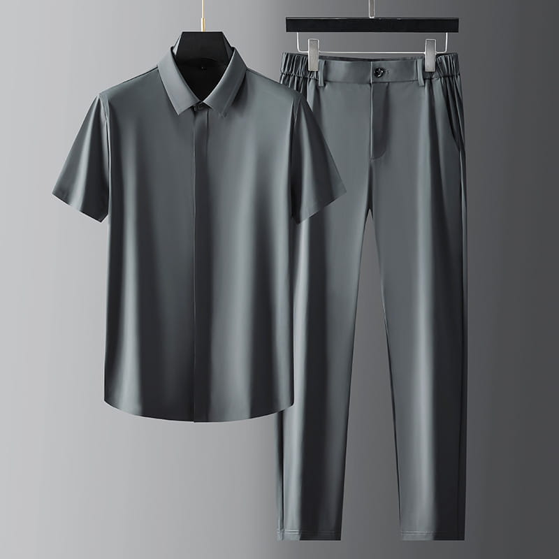 Fashion Business Men’s Short-sleeve Shirt Suit