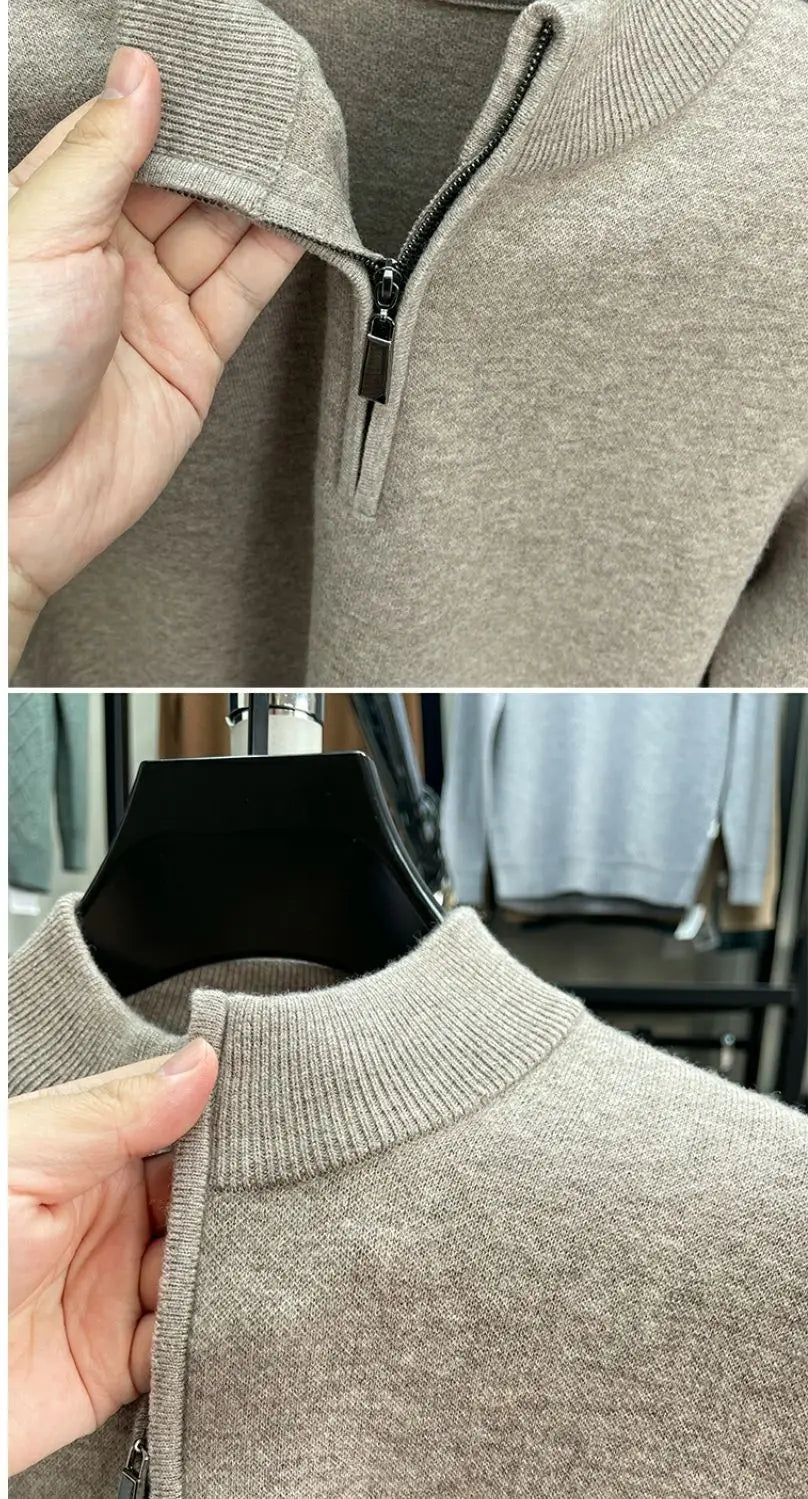 Casual Half Zipper Thermal Knitwear Coat