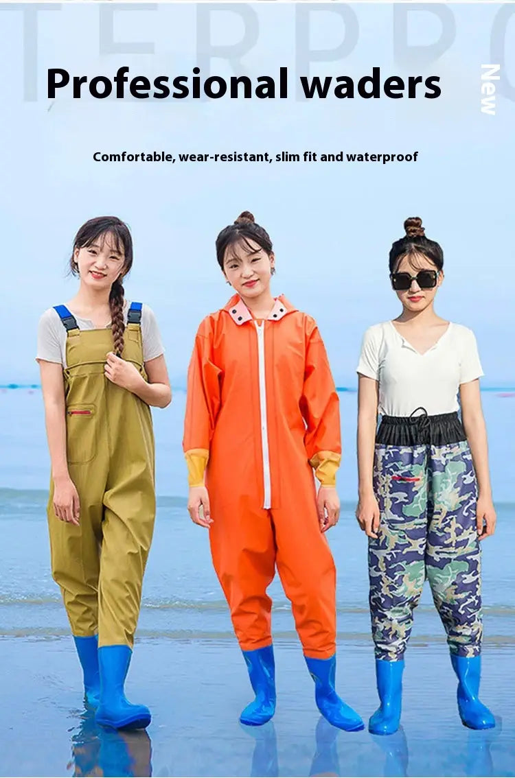 Women’s Thick Waterproof One-piece Half Body Rain Pants