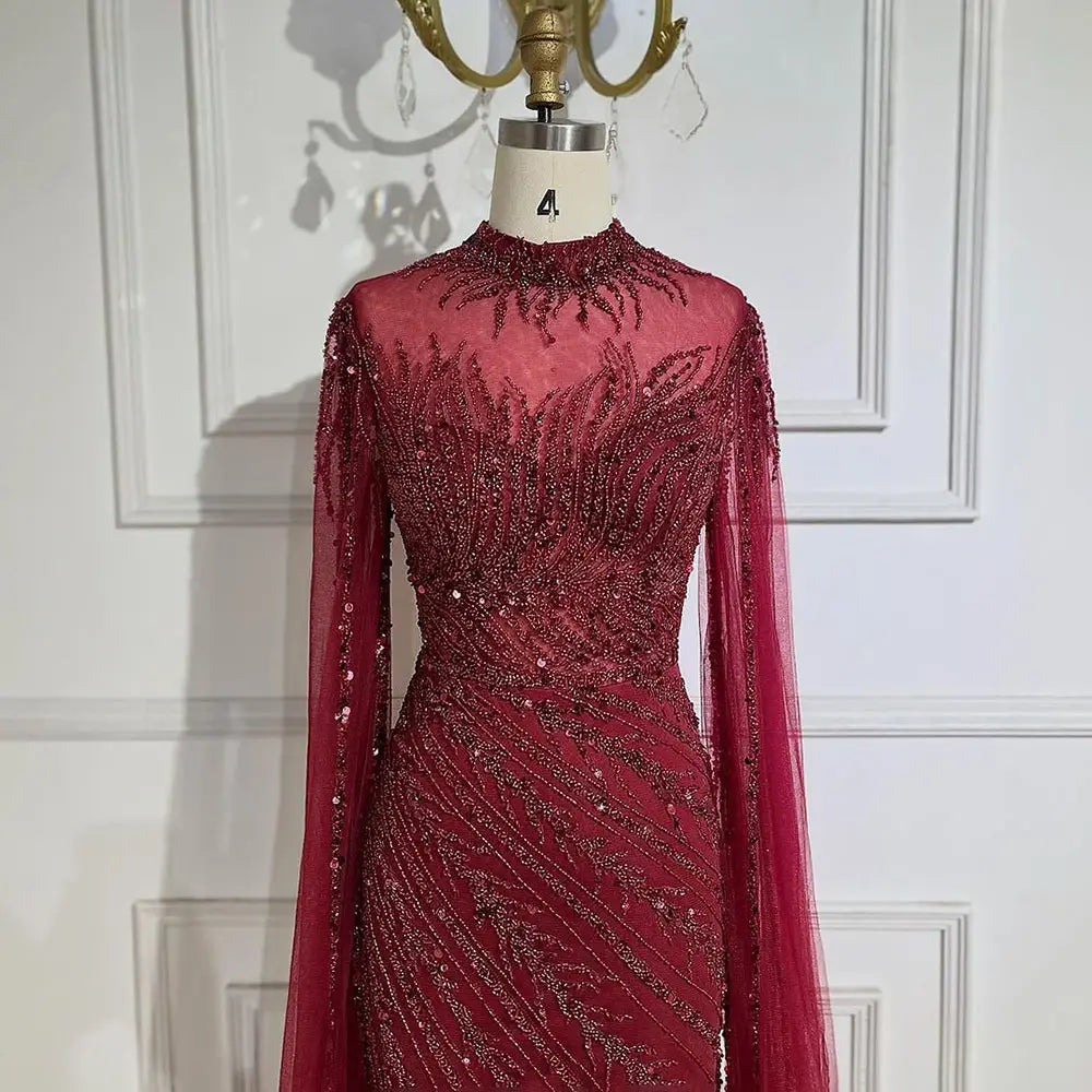 Elegant Flying Sleeves High-end Elegant Fishtail Banquet Host Dress
