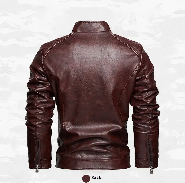Personalized Trendy Pocket Pu Leather Coat Trendy Men Leather Jacket