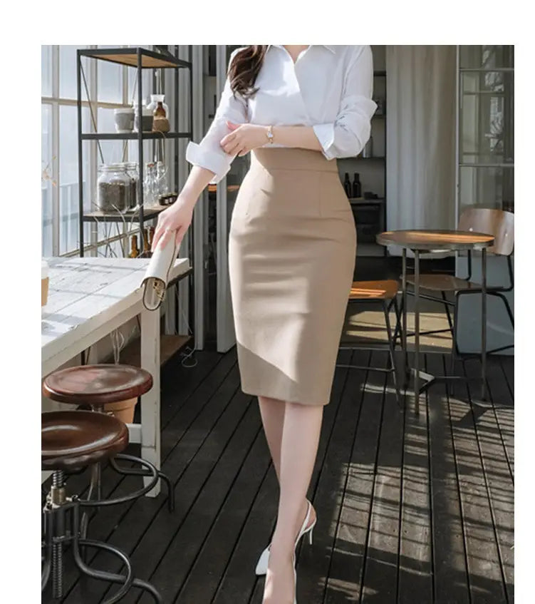 All-match Commute High Waist Slimming Office Lady Skirt