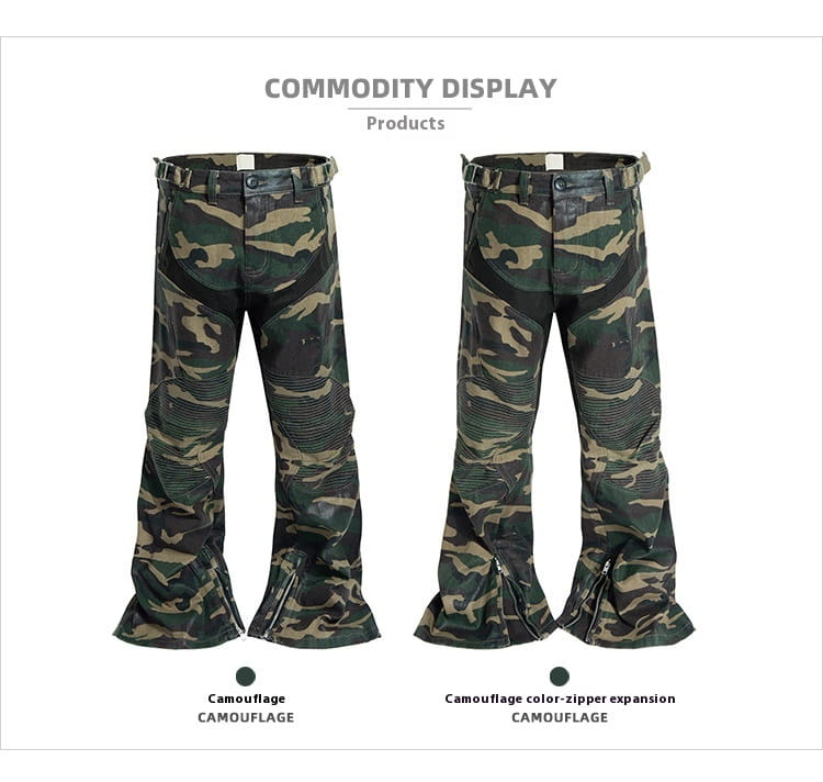 Men’s Same Stitching Design Zipper Wide Leg Pants