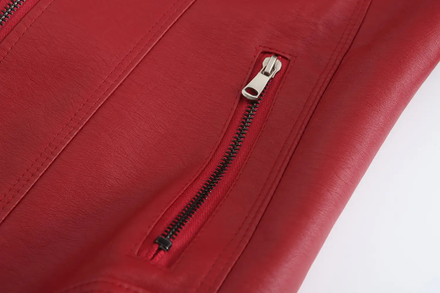 Women’s Short Slim-fit Leather Coat