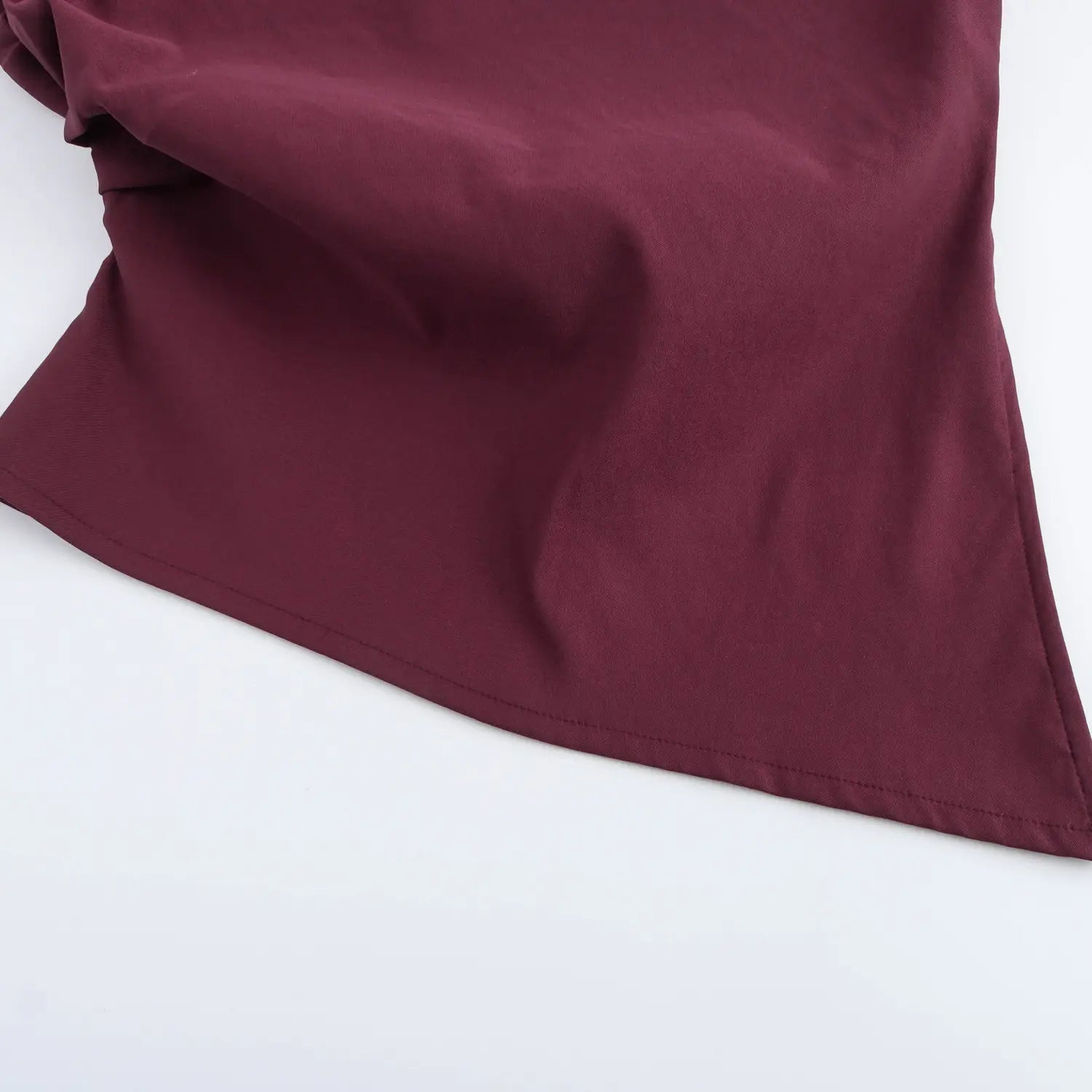 Beveled Pleated Decorative Padded Shoulder Top