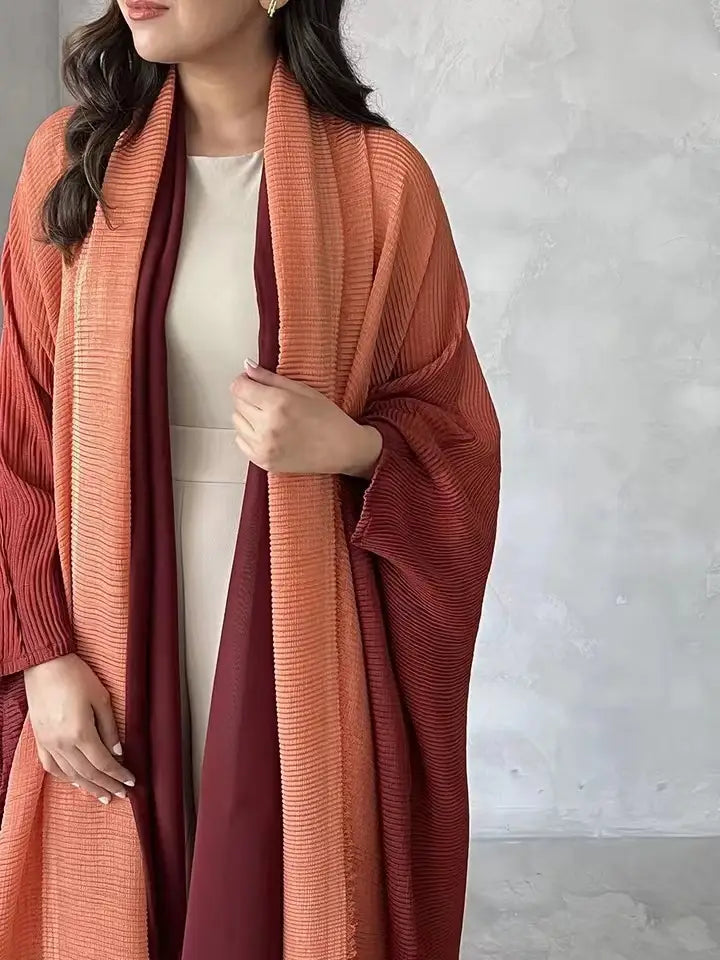 Sanzhai Shoulder Cloak Coat Pleated Loose Plus Size Scarf