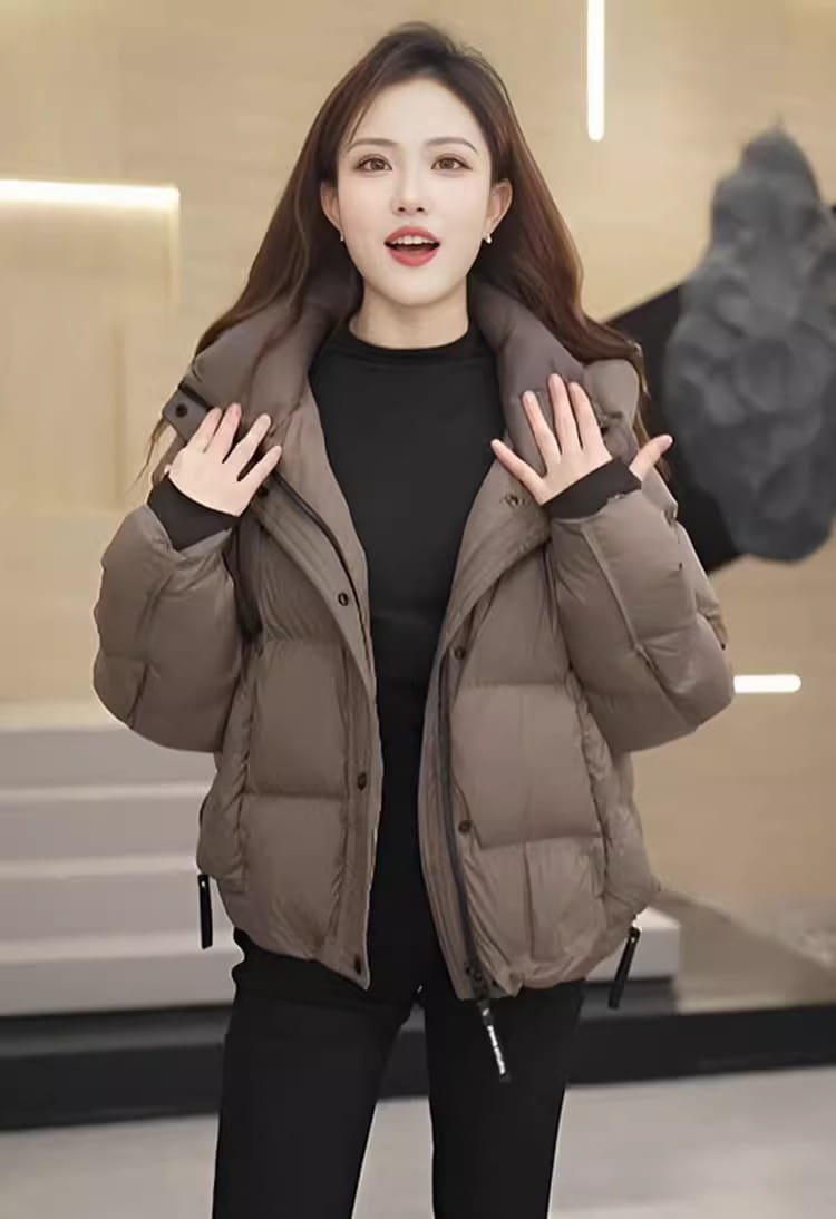 Women’s Short Cotton Jacket Hooded Loose Coat