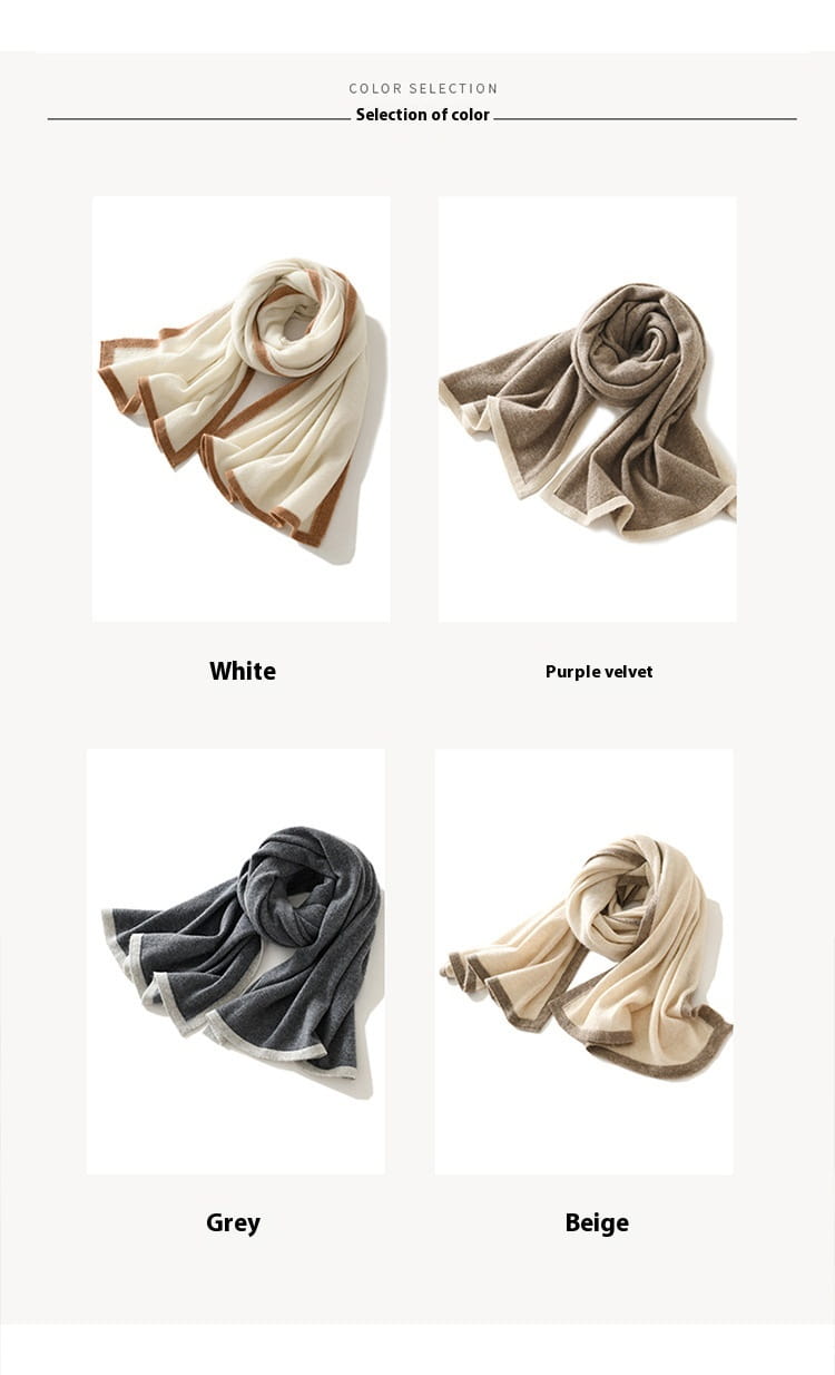 Universal Color Blocked Knitted Jacquard Western-style Cashmere Scarf