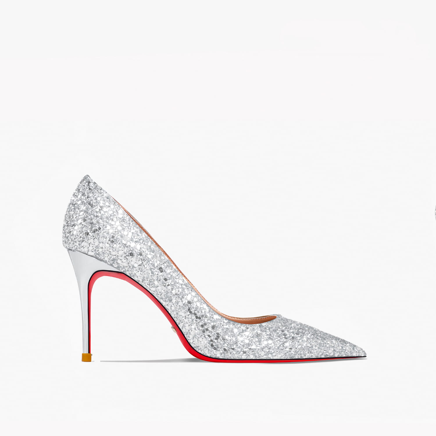 New 12cm Super Pointed High Heels Women’s Black Silver Sequins
