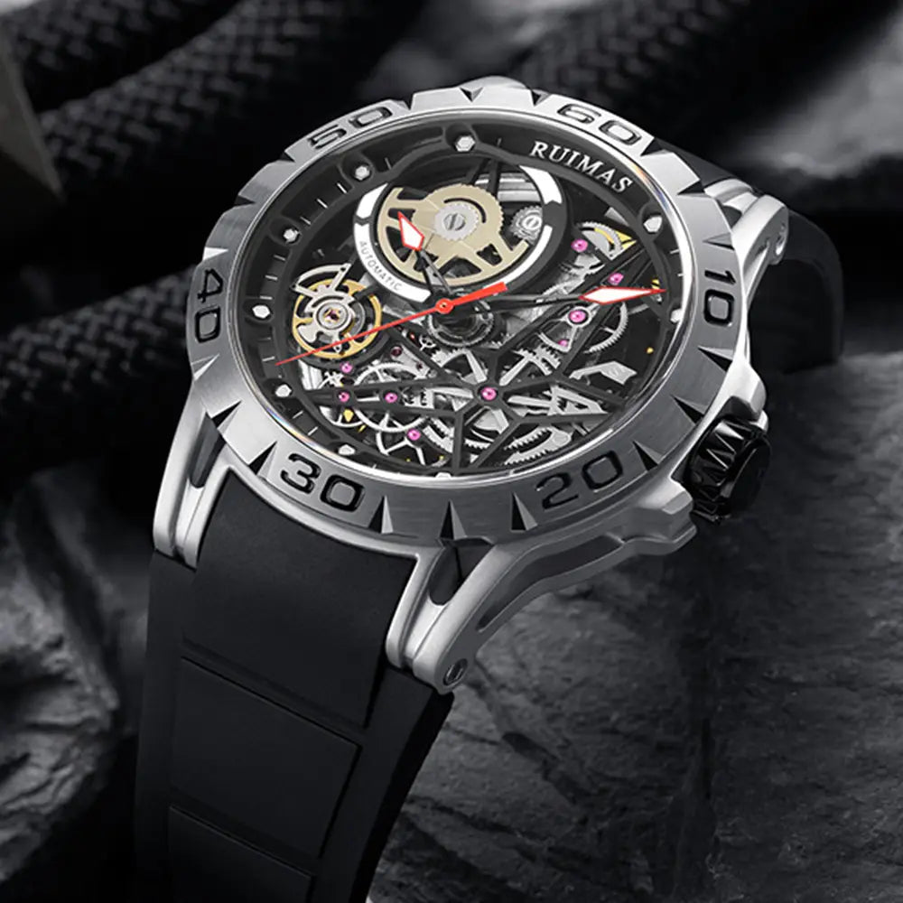 Luminous Mechanical Marvel Stainless Steel Luxury Clothing Accent