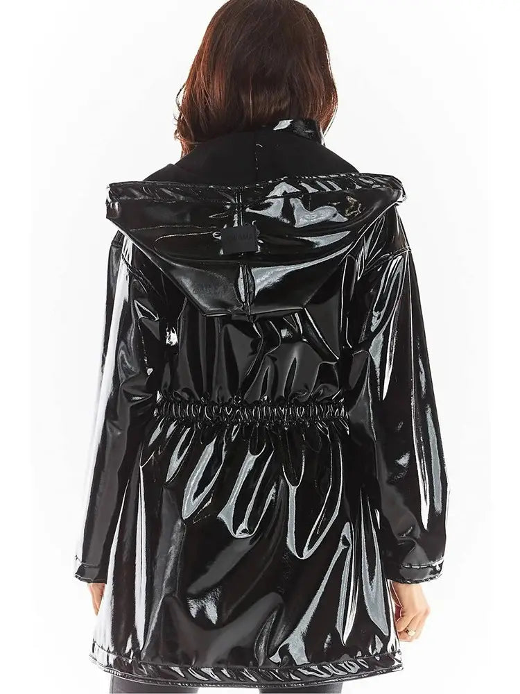 Mid-length To Long Bright Leather Trench Coat