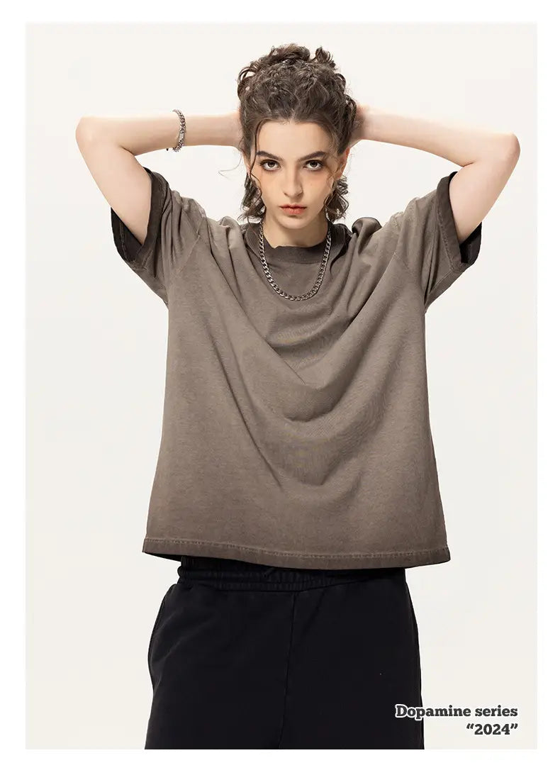 Street Dopamine Pure Cotton Washed Old Short Sleeve