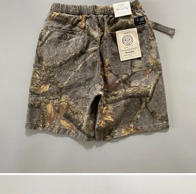 Heavy Dead Wood Branch Camouflage Shorts Men’s Maple Leaf Shorts
