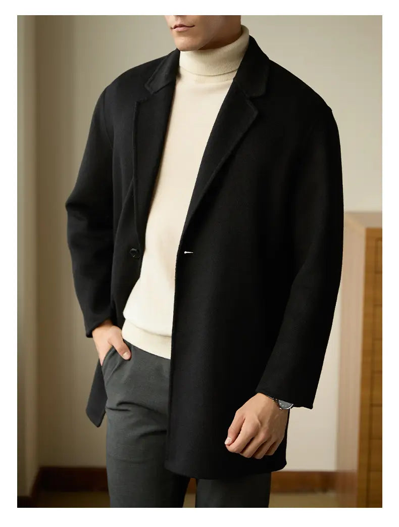 Men’s Thermal Wool Blazer Collar Coat