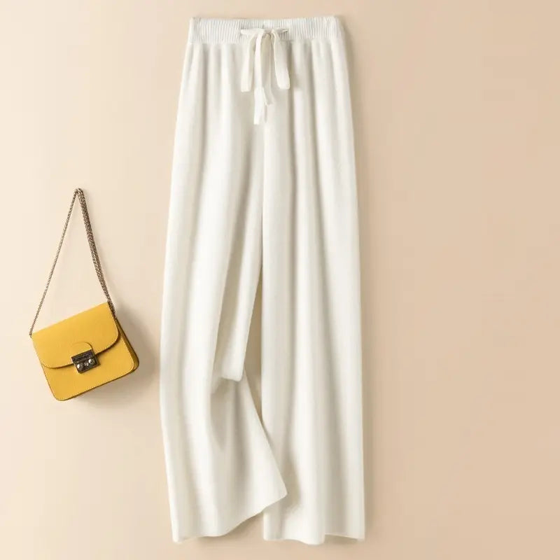 Thick Wool Wide Leg High Waist Drooping Mop Pants