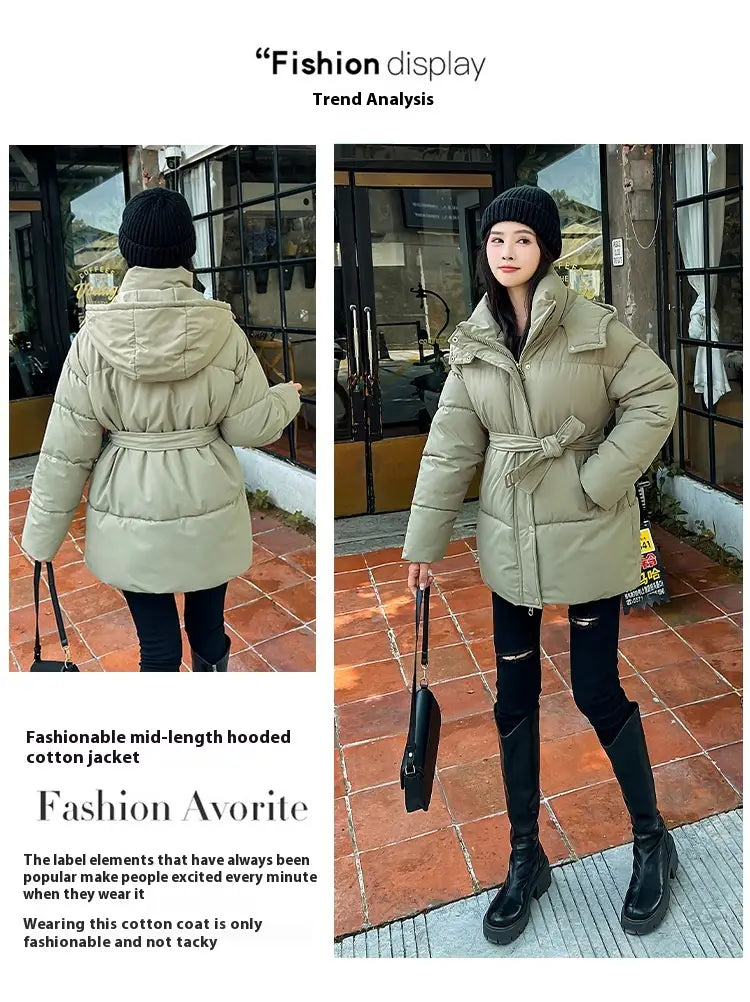 Women’s Mid-length Thickened Minority Fashion Temperament Cotton-padded Jacket