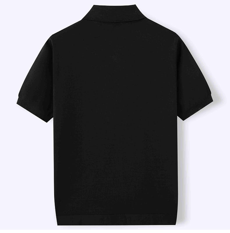 Summer Tencel Short-sleeved Sweater Lapel Jacquard Cardigan For Men