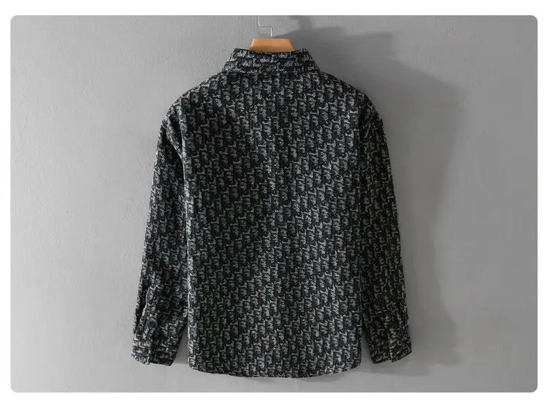 Men’s Brushed Thickened Long-sleeved Casual Loose Shirt Jacket