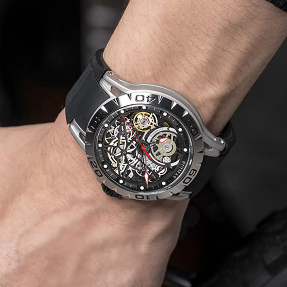 Luminous Mechanical Marvel Stainless Steel Luxury Clothing Accent
