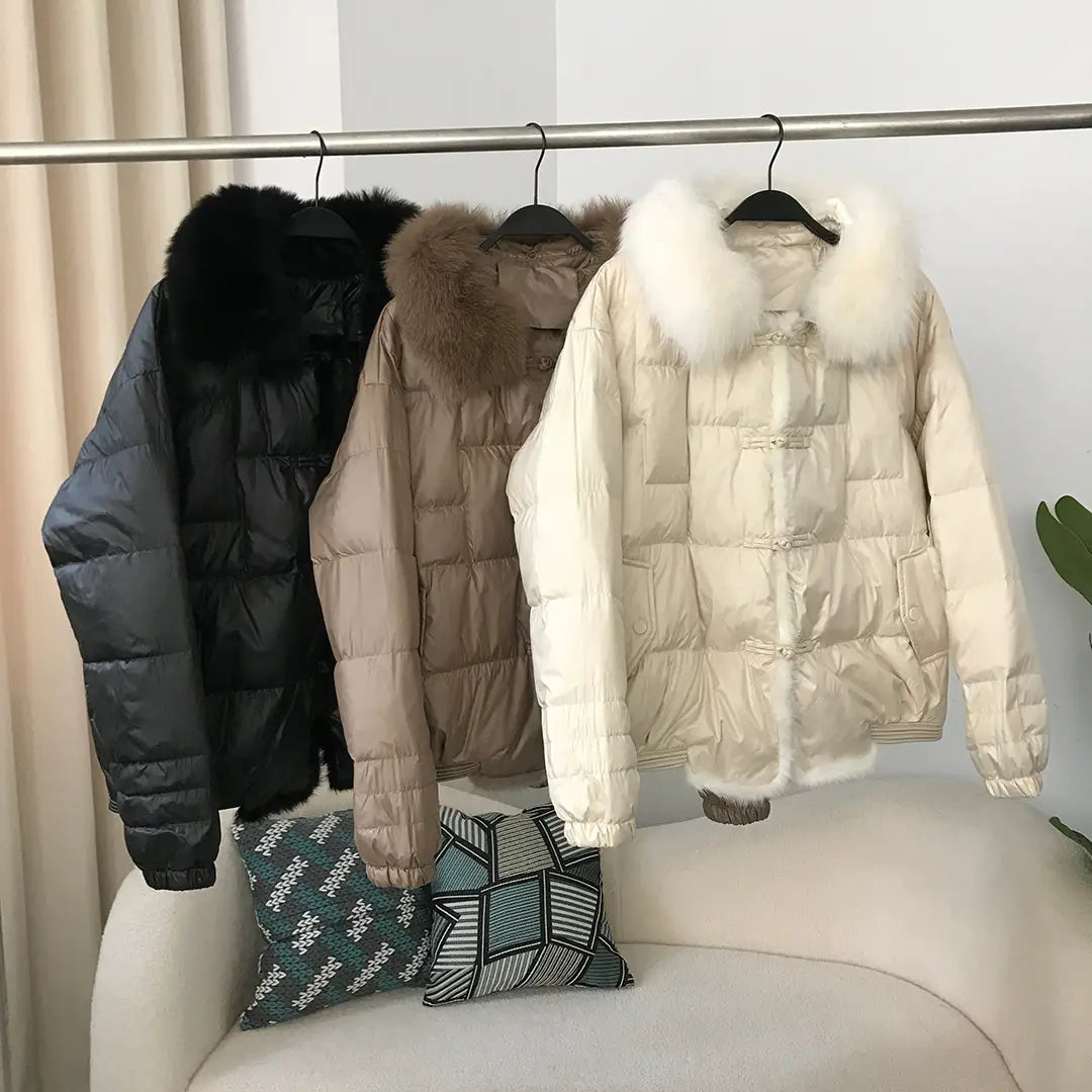 Down Jacket Short Loose Fashion Retro Patchwork Coat