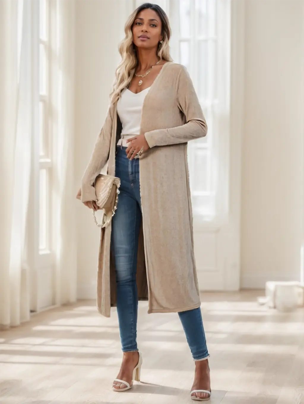 Women’s Longline Knitted Cardigan Jacket