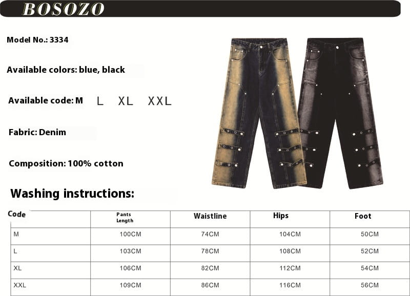 Men’s And Women’s Same High Street American Monkey Wash Jeans