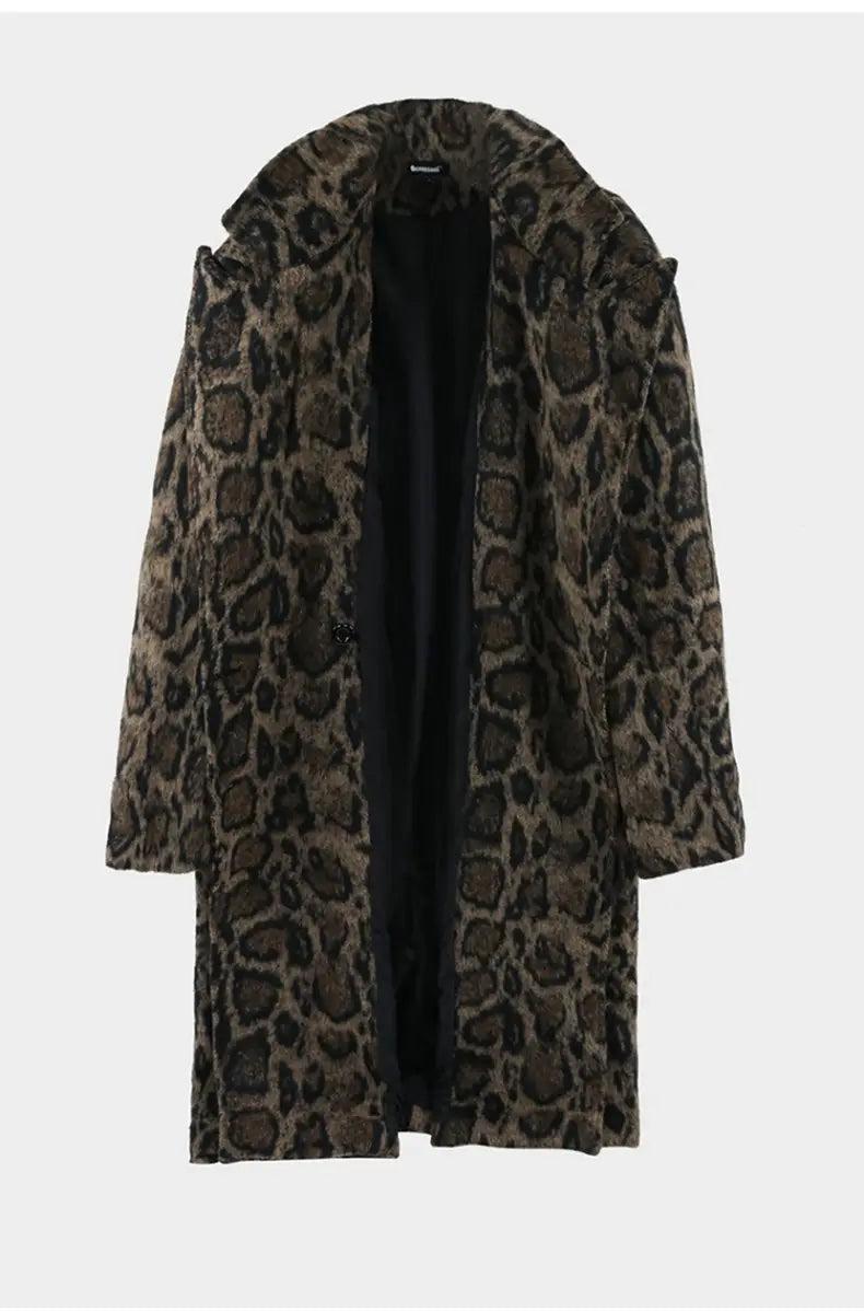 Winter Long Oversize Loose High-end Woolen Coat For Men