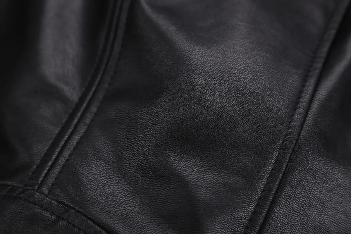 European And American Tassel Oblique Zipper Leather Women’s Slim Coat Motorcycle Street
