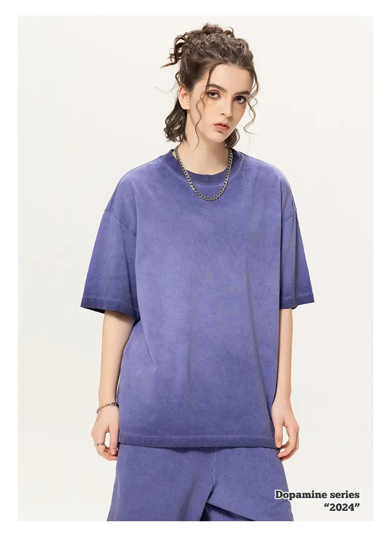 Street Dopamine Pure Cotton Washed Old Short Sleeve