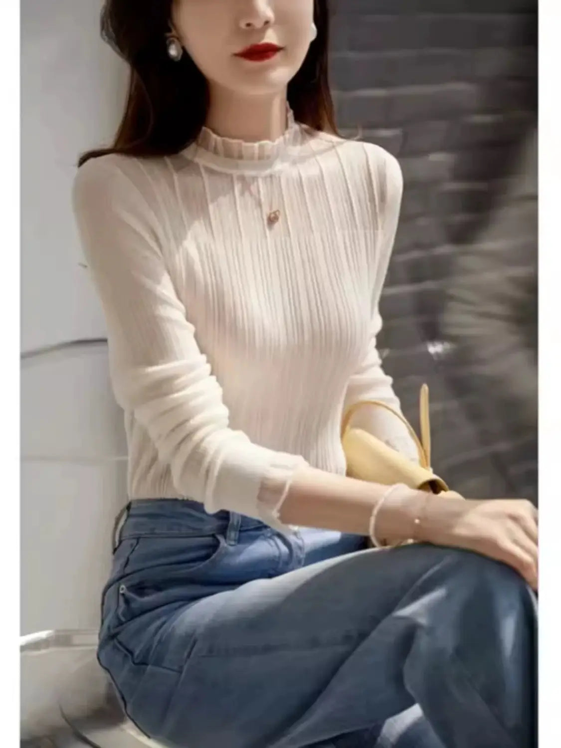 French Chic Small Top Lace Bottoming Shirt For Women