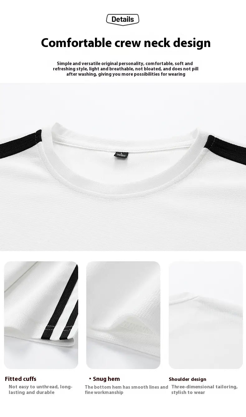 Hong Kong Style Loose Round Neck Short Sleeve Shorts 2-piece Set Leisure Sports Suit Men